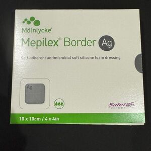 Mölnlycke Mepilex Border Foam Dressing with Silver 4” x 4”, 5 ct NWT